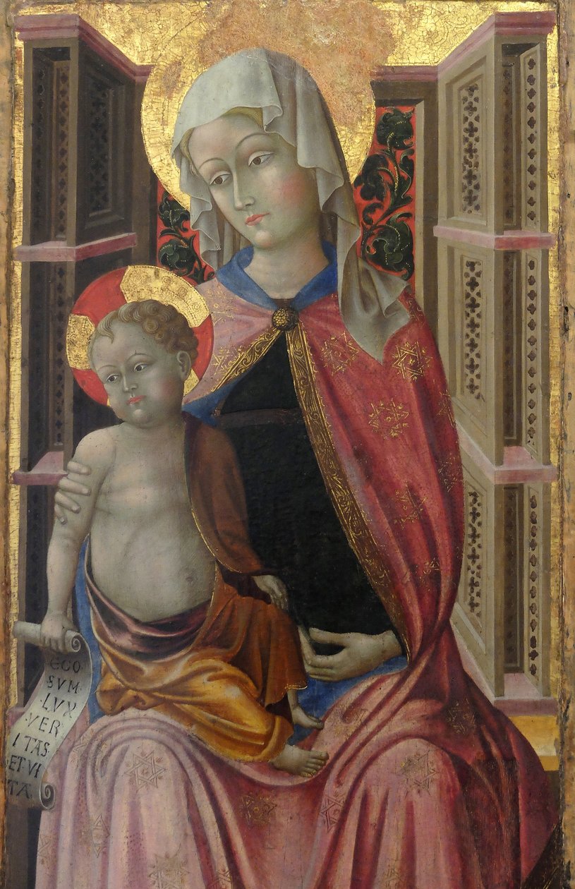 La Virgen con el Niño, detalle (pintura) de Da Paolo Visso