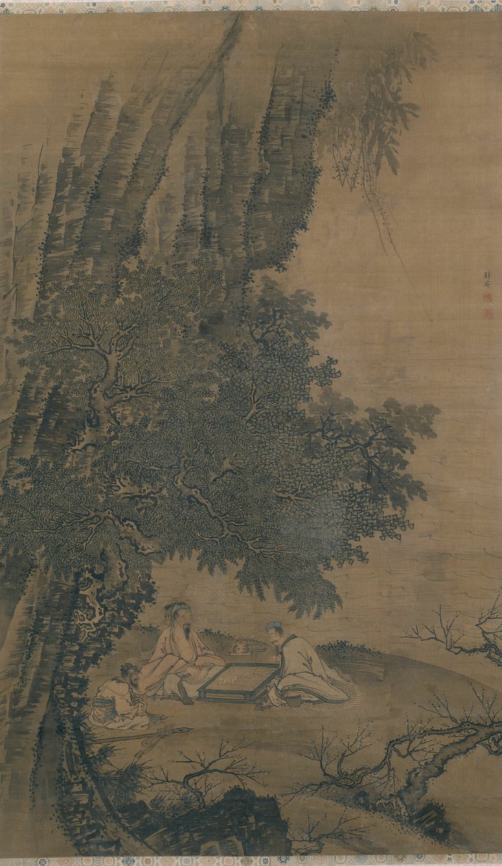 Paisaje con inmortales taoístas jugando Weiqi de Dai Jin