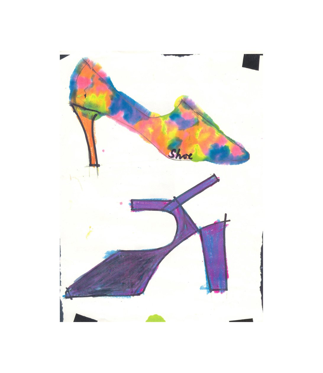 2 Zapatos (rotulador y acuarela) de Daisy de Villeneuve