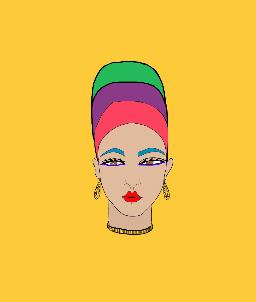 Chica con pañuelo en la cabeza (Pen  Photoshop) de Daisy de Villeneuve