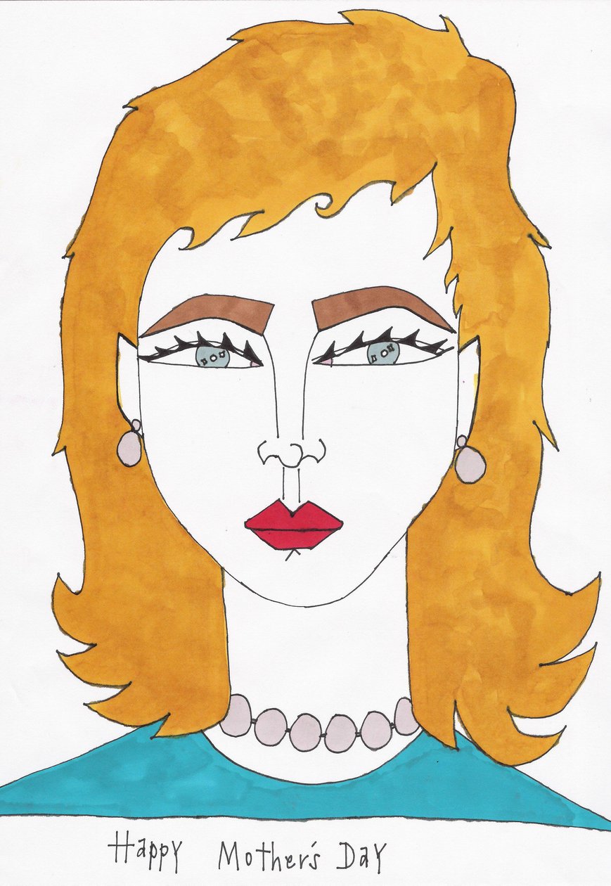 Feliz día de la madre, 2017 (rotulador sobre papel) de Daisy de Villeneuve