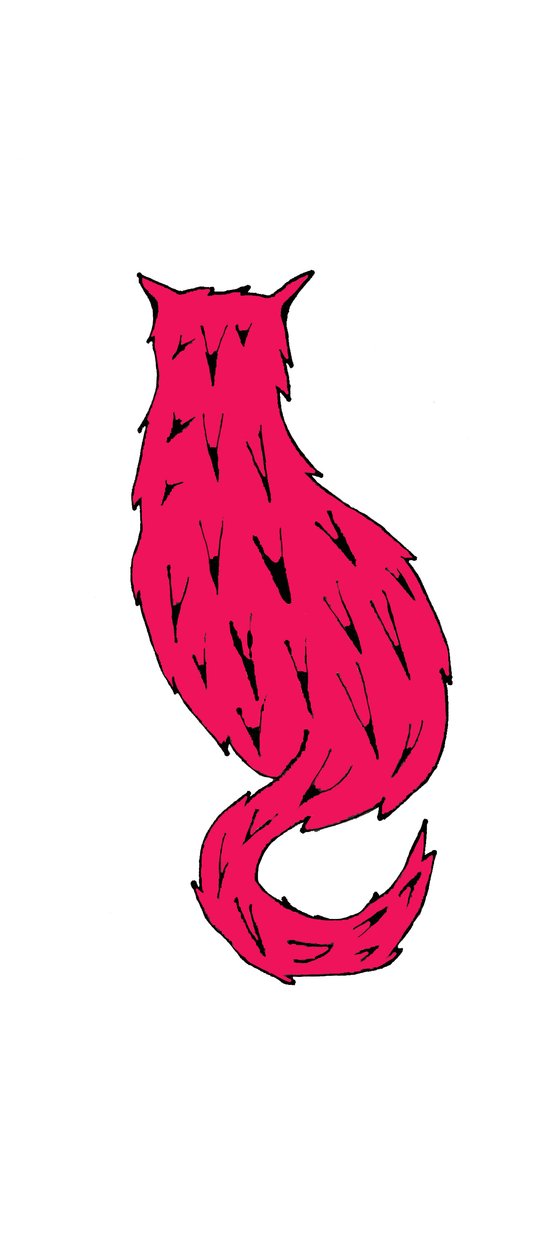 Gato rojo (rotulador sobre papel) de Daisy de Villeneuve