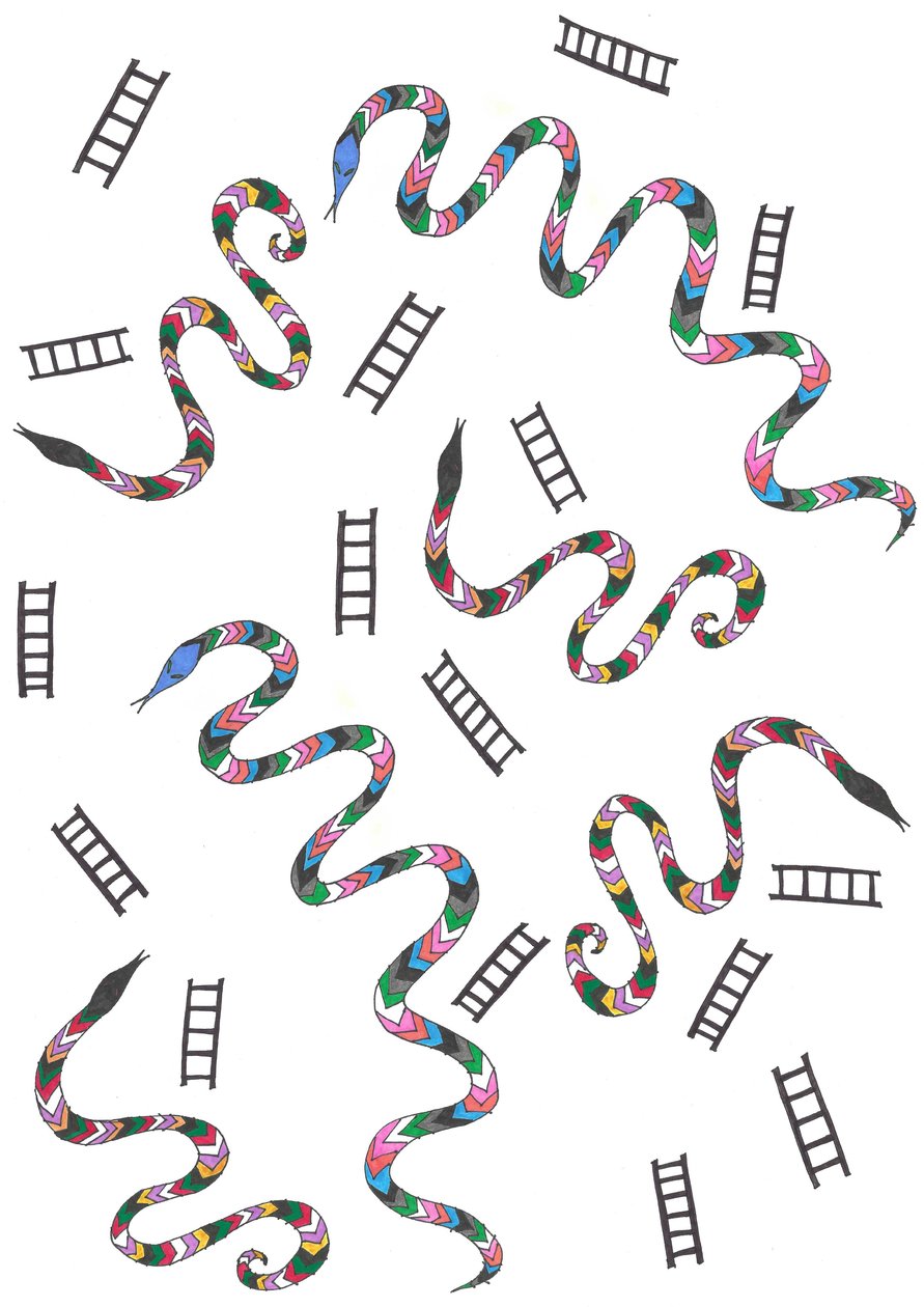 Serpientes y escaleras, 2024 (técnica mixta) de Daisy de Villeneuve