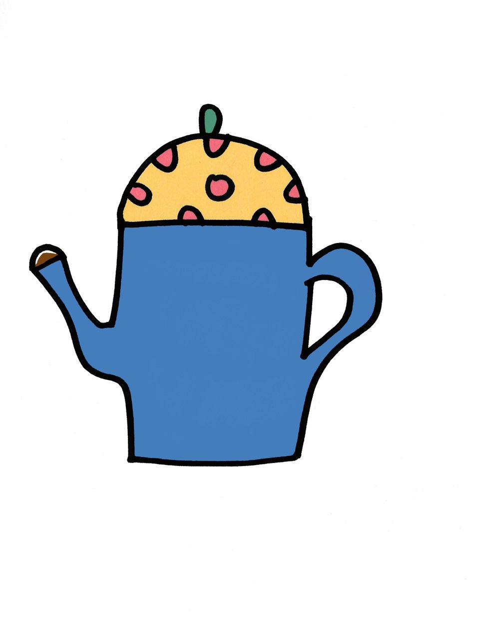 Spotty Tea Pot (rotulador sobre papel ) de Daisy de Villeneuve