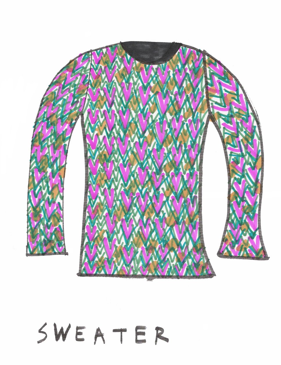 Jersey (rotulador sobre papel) de Daisy de Villeneuve