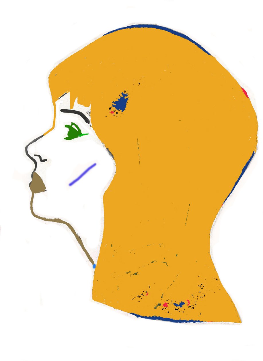 Yellow Head,2017 (rotulador sobre papel) de Daisy de Villeneuve