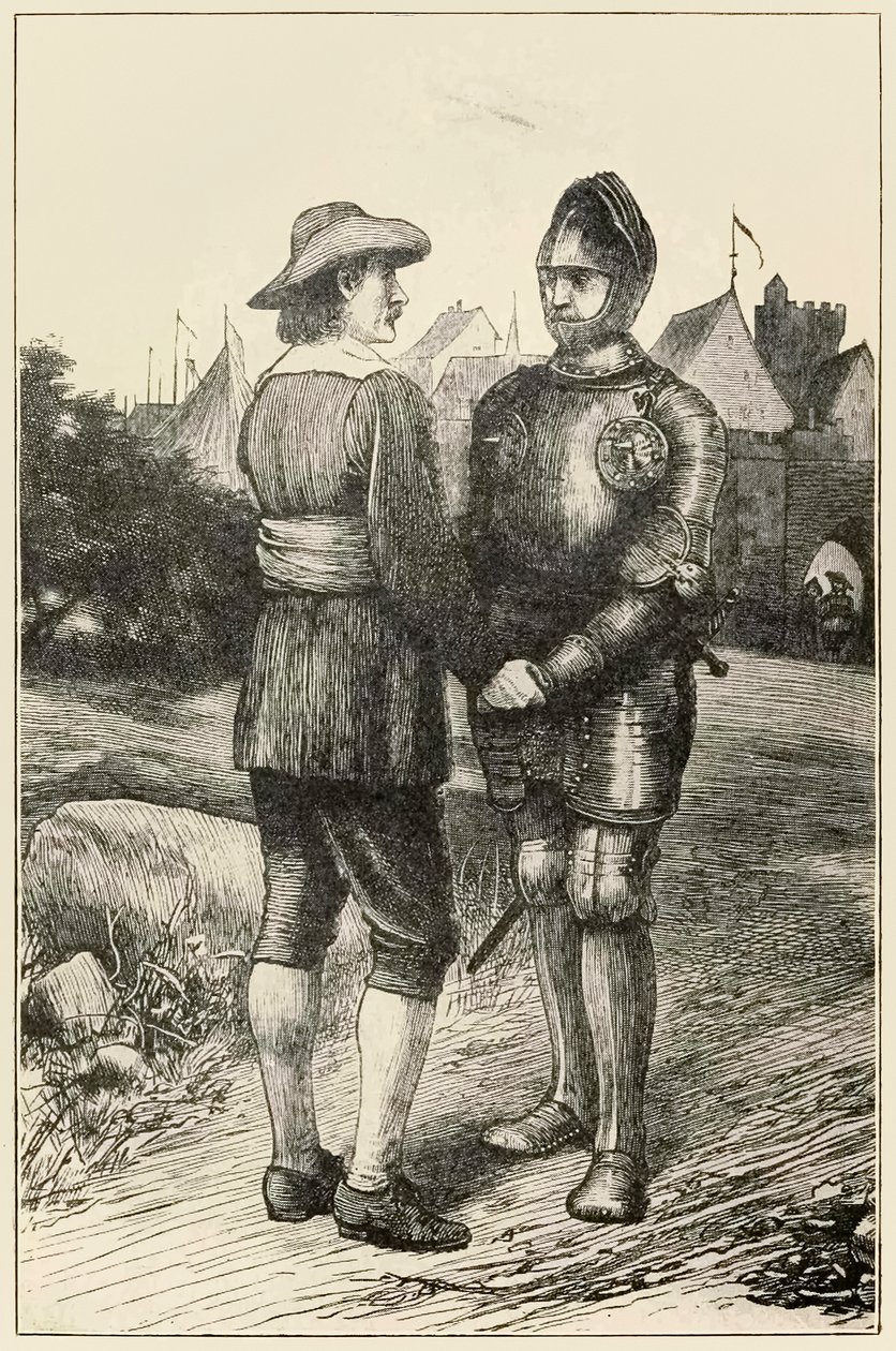 Esperanzado y Cristiano de El progreso del peregrino de este mundo al venidero por John Bunyan (1628-1688) ilustración de Thomas Dalziel (1823-1906) de Dalziel Brothers