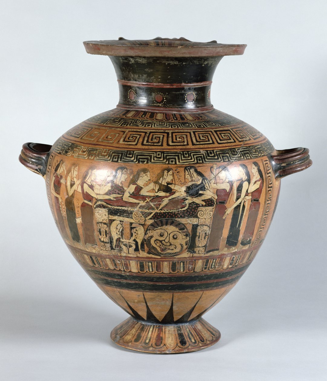 Hidria de figuras negras que representa a las Nereidas llorando a Aquiles, c.560-550 a.C. de Damon Painter