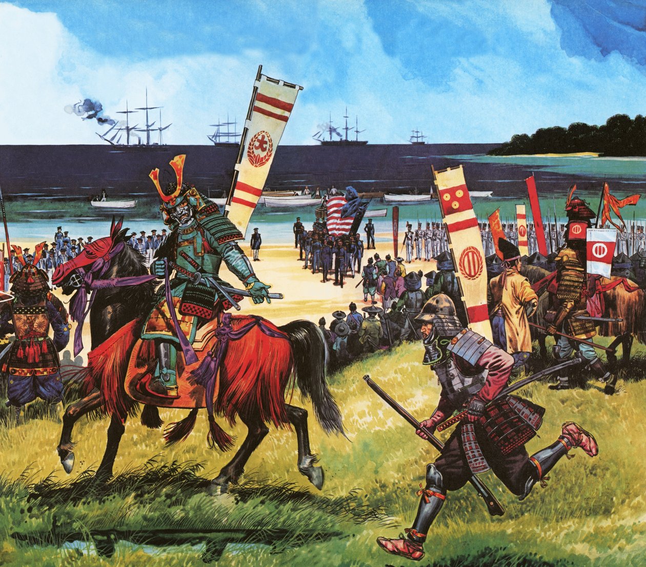 Estadounidenses llegando a la actual bahía de Tokio el 8 de julio de 1853 de Dan Escott