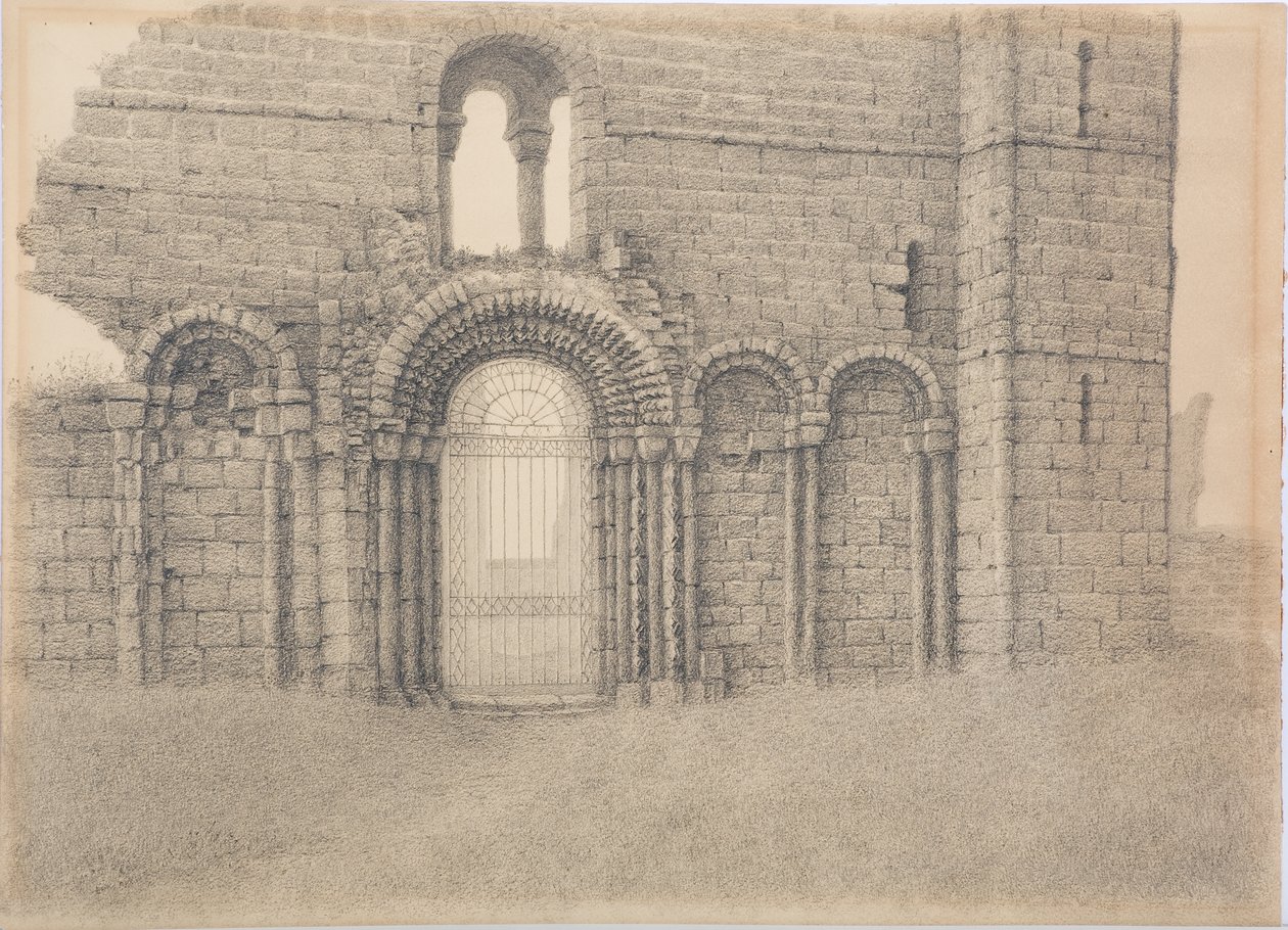 Priorato de Lindisfarne, frente oeste, c.1916 de Daniel Oliver