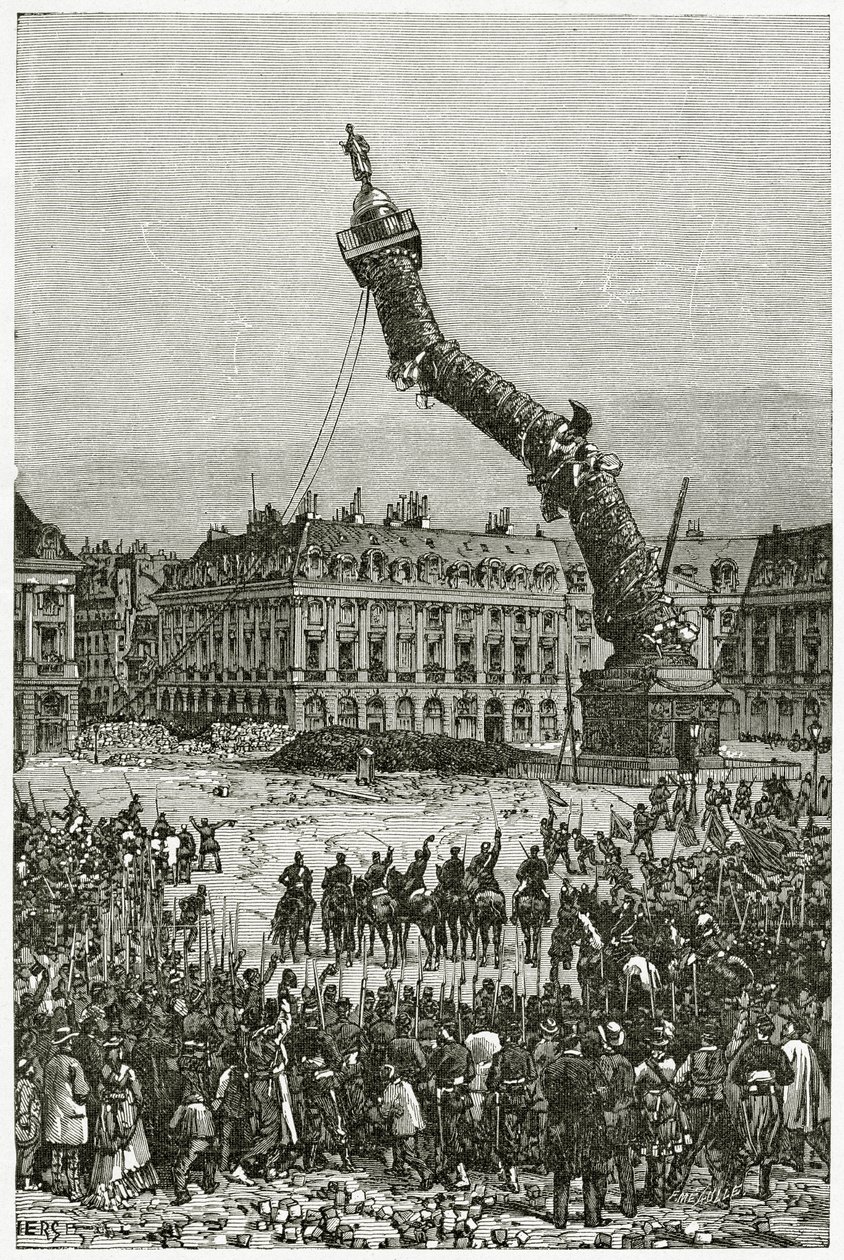 La Columna Vendôme, siglo XIX (grabado en blanco y negro) de Daniel Urrabieta Vierge