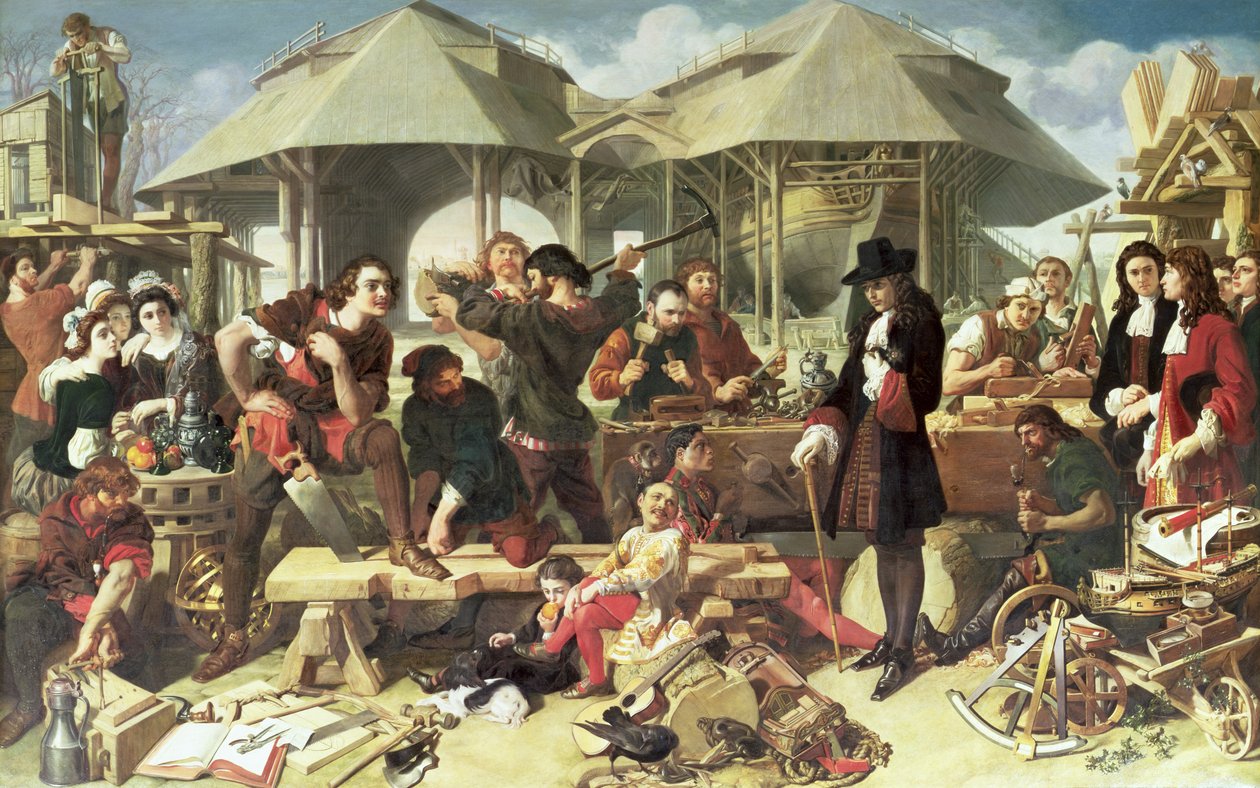 Pedro I, el Grande (1672-1725) en Deptford Dockyard de Daniel Maclise