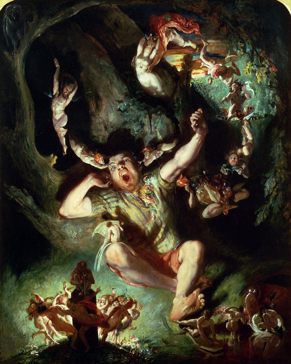 El desencanto de Bottom, de "El sueño de una noche de verano" Acto IV Escena I, de William Shakespeare (1564-1616) (óleo sobre lienzo) de Daniel Maclise