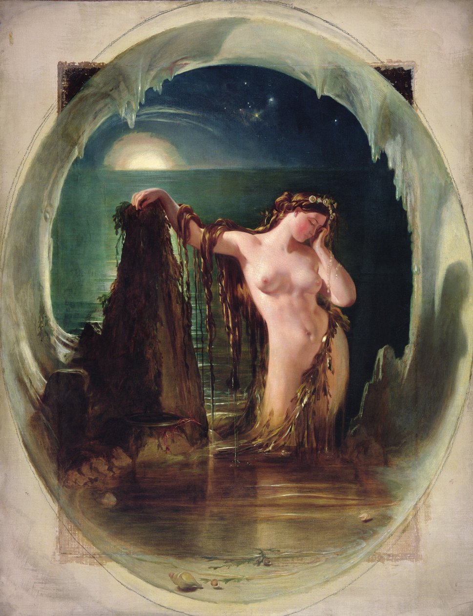 El origen del arpa, c.1842 (óleo sobre lienzo) de Daniel (1806-70) Maclise