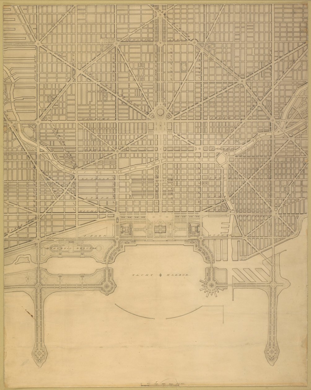 Placa 110 del Plan de Chicago, 1909: Chicago. Plan del sistema completo de calles de Daniel Burnham