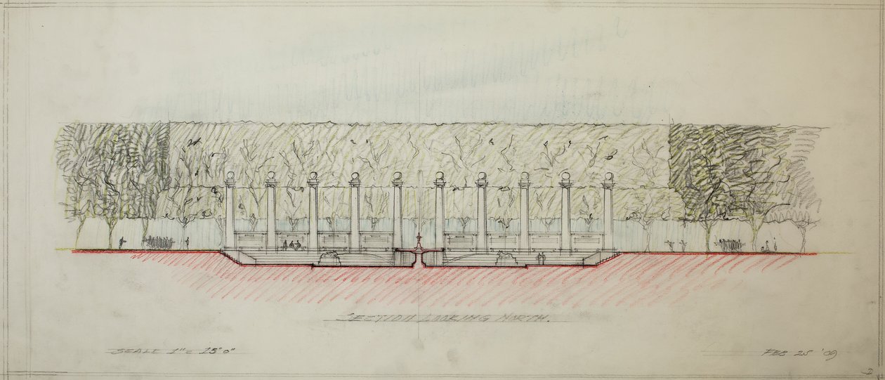 Punto redondo del Potomac, Washington D.C., boceto de sección, 1909 de Daniel Burnham