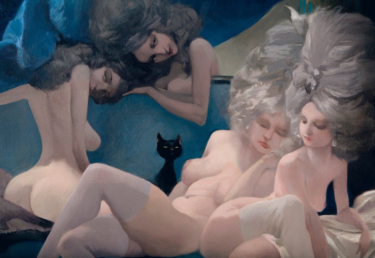 La joven novia y sus amigos (detalle), de Barba Azul por Charles Perrault de Daniel Cacouault