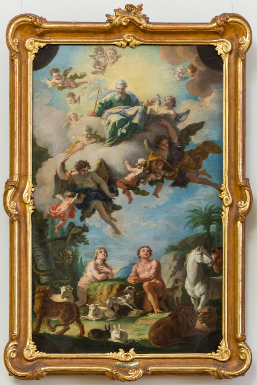 El Paraíso (boceto para un fresco del techo de la basílica de Sonntagberg, Baja Austria) de Daniel Gran