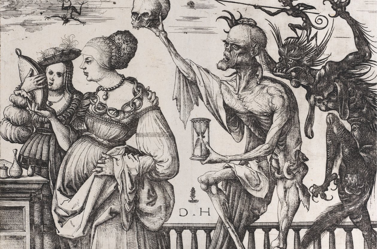 La muerte y el diablo sorprendiendo a dos mujeres, ca. 1515 de Daniel Hopfer