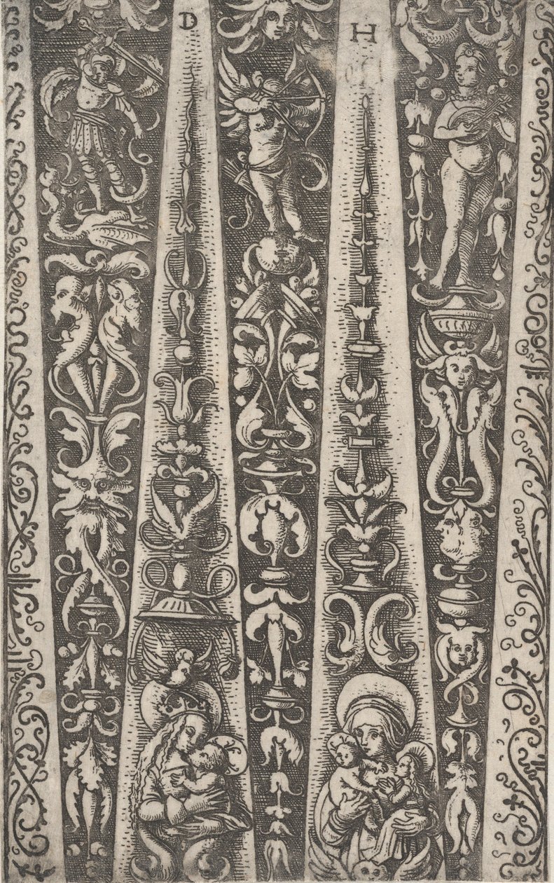 Diseño para los Canales de Armadura Acanalada, ca. 1515 de Daniel Hopfer
