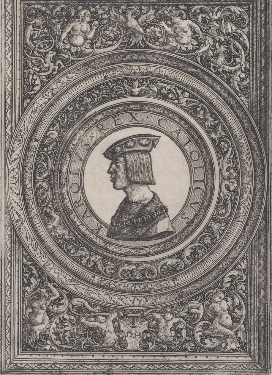 Retrato del emperador Carlos V de Daniel Hopfer