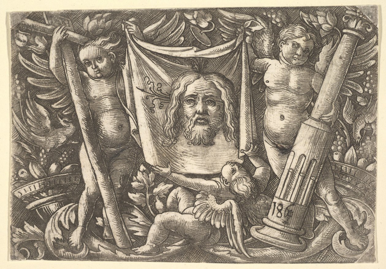 El sudario sostenido por dos ángeles, ca. 1515 de Daniel Hopfer