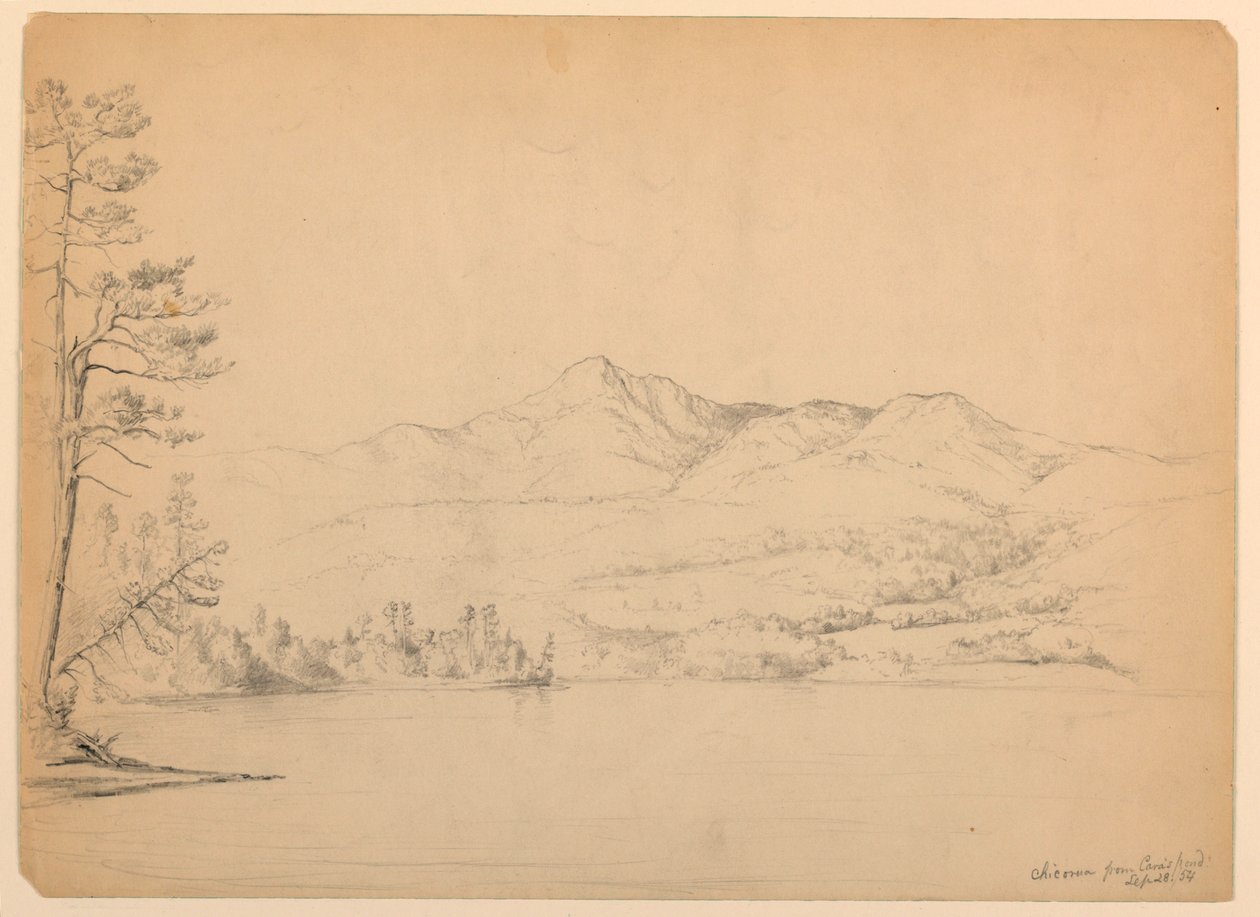 Montaña Chocorua desde el estanque de Cara, New Hampshire de Daniel Huntington