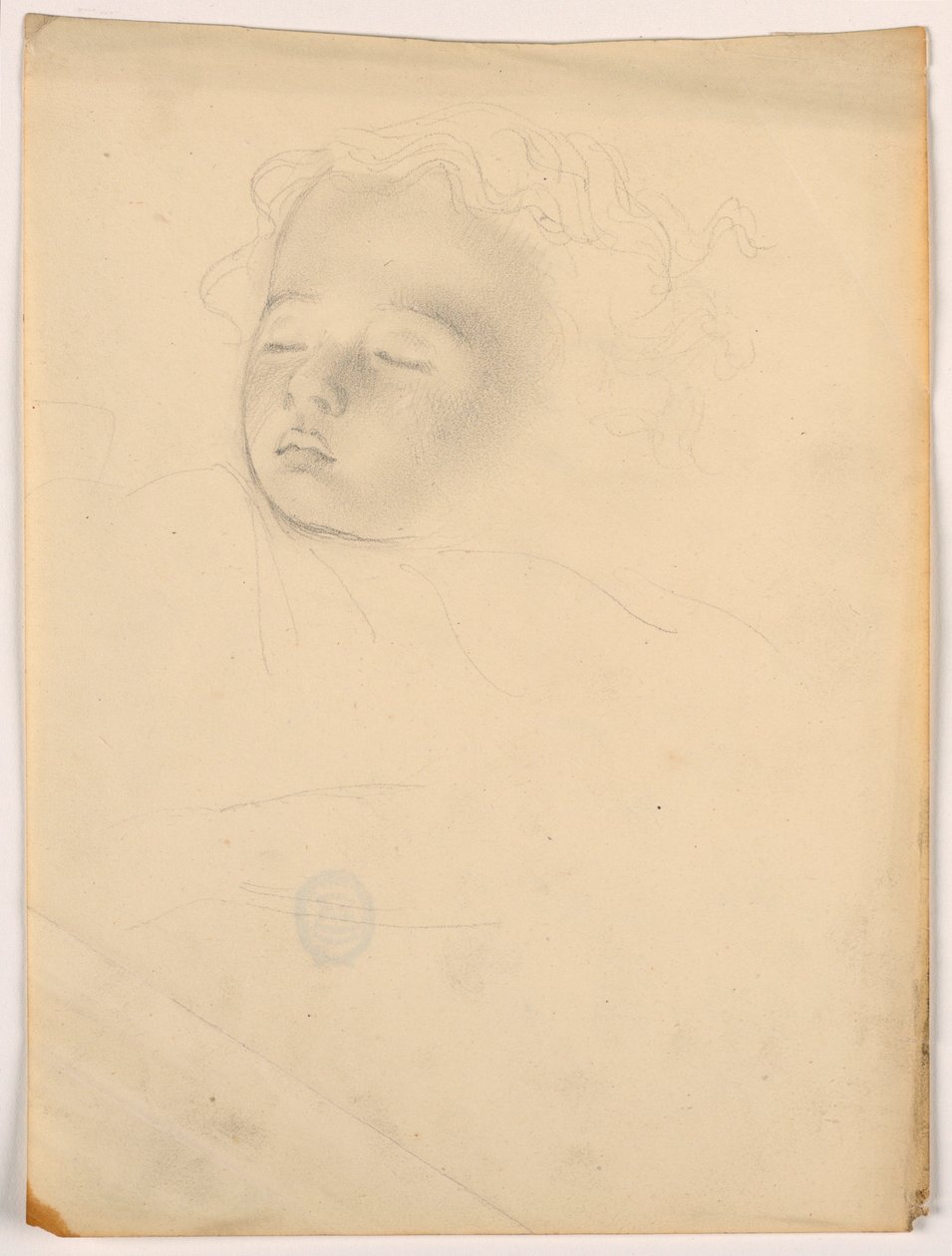 Dibujo, Niño durmiendo, 1840-45 de Daniel Huntington