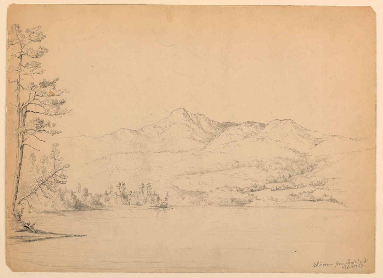 Dibujo, Montaña Chocorua desde Cara