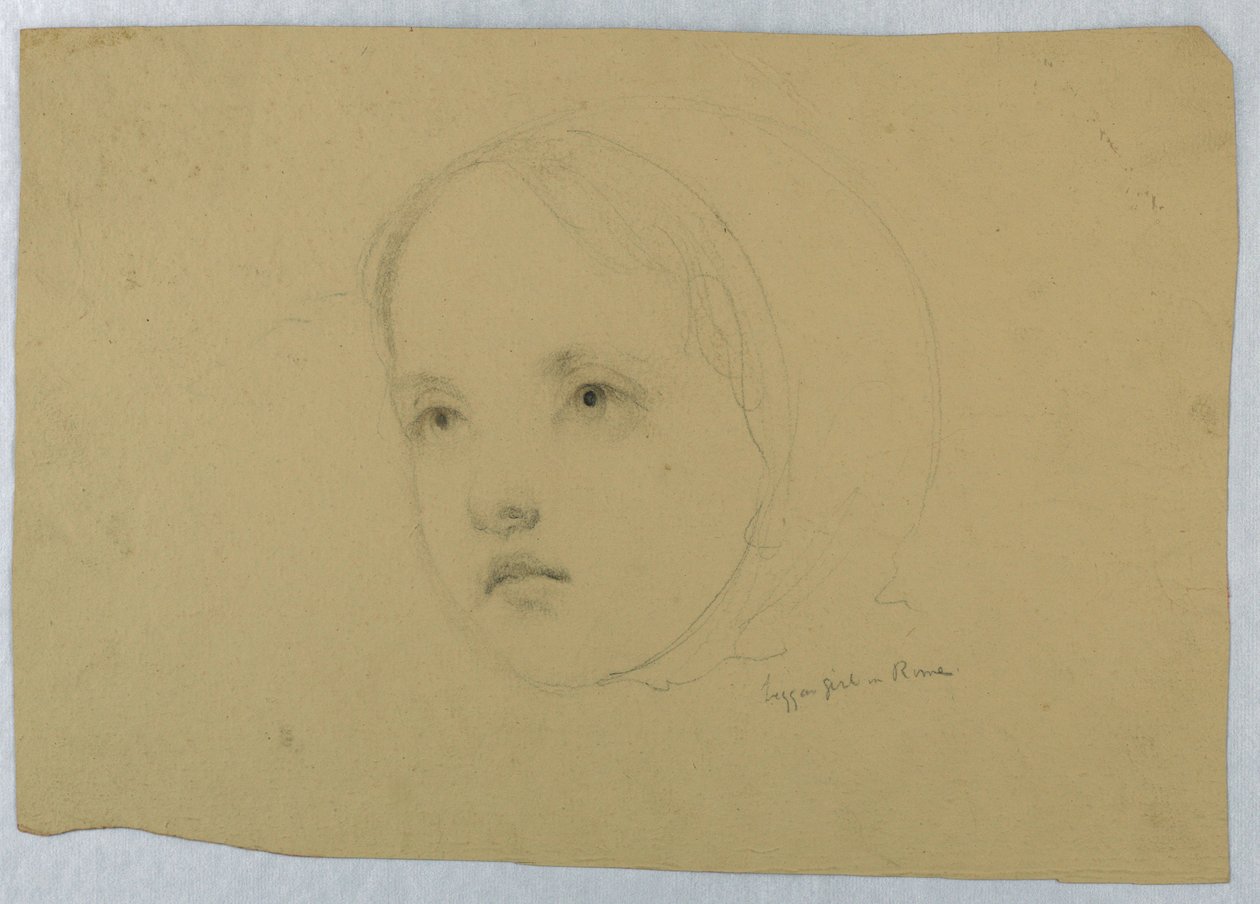 Dibujo, Cabeza de niño, 1843 de Daniel Huntington