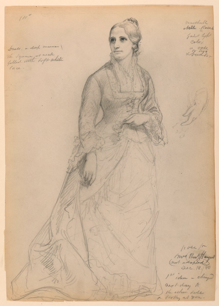 Dibujo, Sra. Rutherford B. Hayes, 18 de diciembre de 1881 de Daniel Huntington