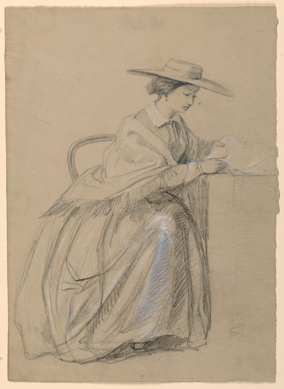 Dibujo, Sra. Sheppard Gandy sentada, 1859 de Daniel Huntington