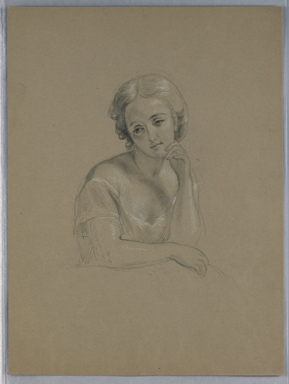 Dibujo, posible estudio para "Marth, 1860 de Daniel Huntington