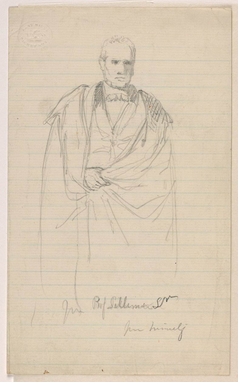 Dibujo, Prof Benjamin Silliman, Sr. De pie; Izquierda: Prof. Benjamin Silliman, Sr. sentado, 1858 de Daniel Huntington