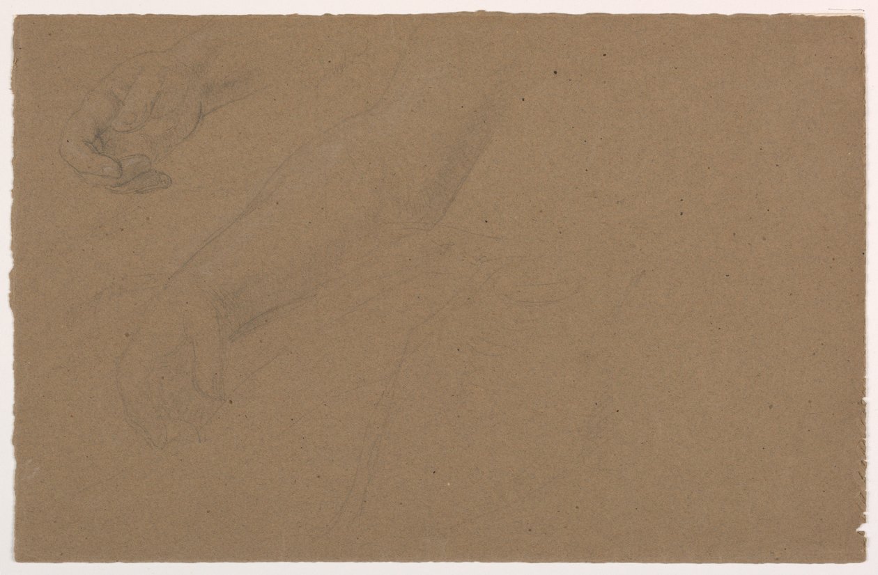 Dibujo, Estudios de la mano derecha, 1850-60 de Daniel Huntington