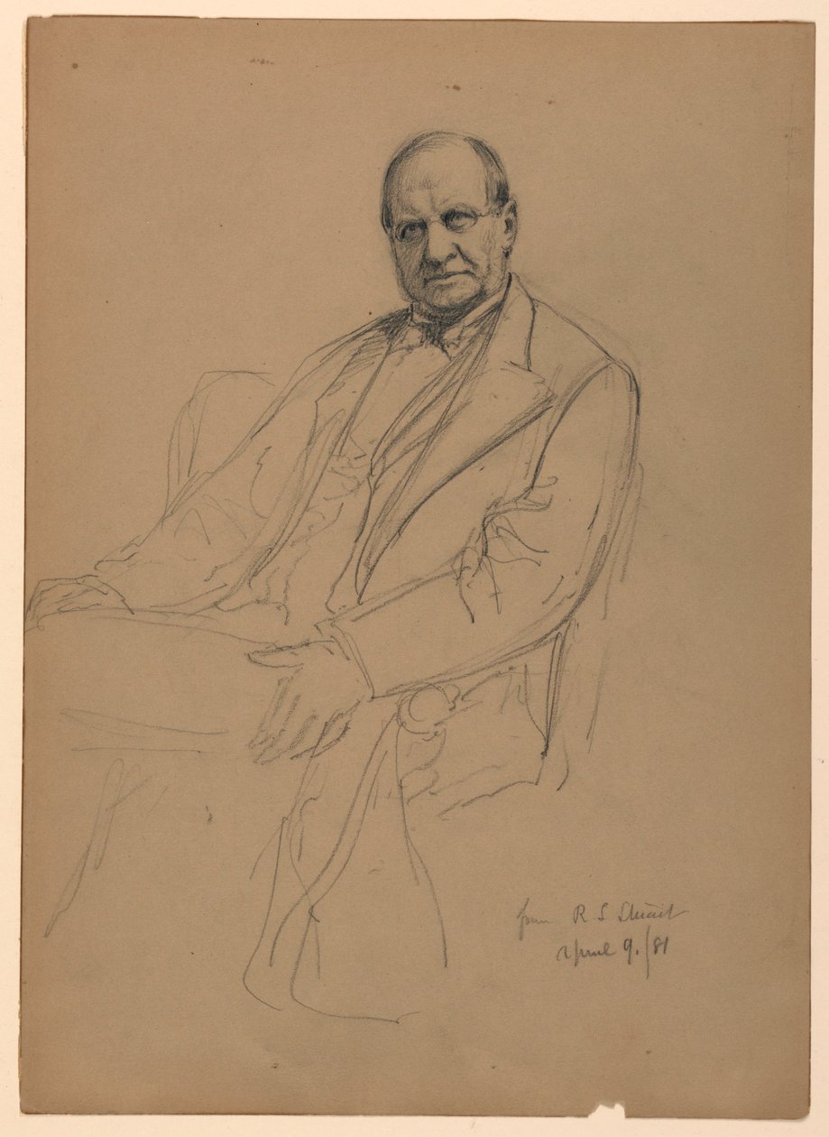 Dibujo, Robert L. Stuart sentado, 1881 de Daniel Huntington