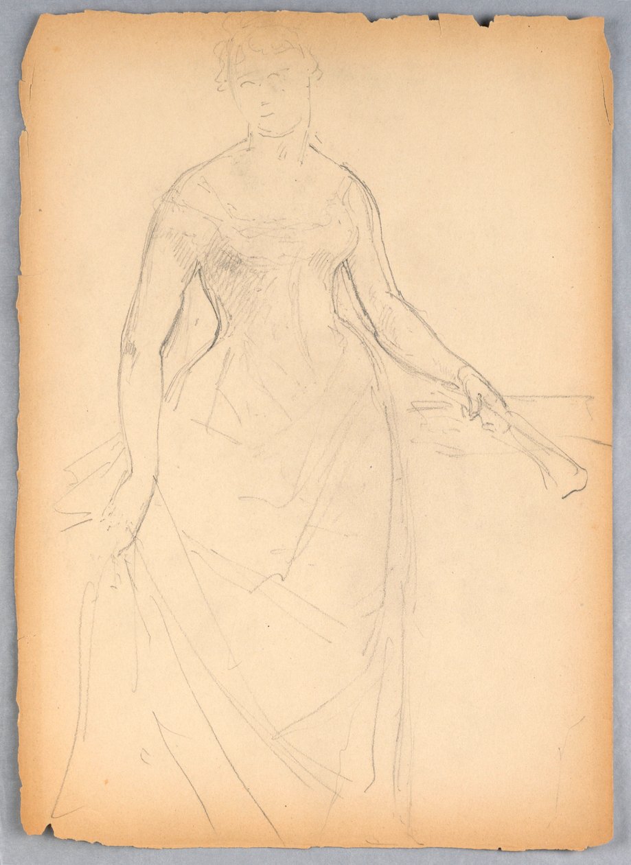 Dibujo, Boceto para un retrato de Bella Worsham, 1878 de Daniel Huntington