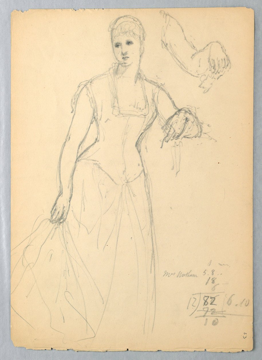 Dibujo, Boceto para un retrato de Bella Worsham, 1878 de Daniel Huntington