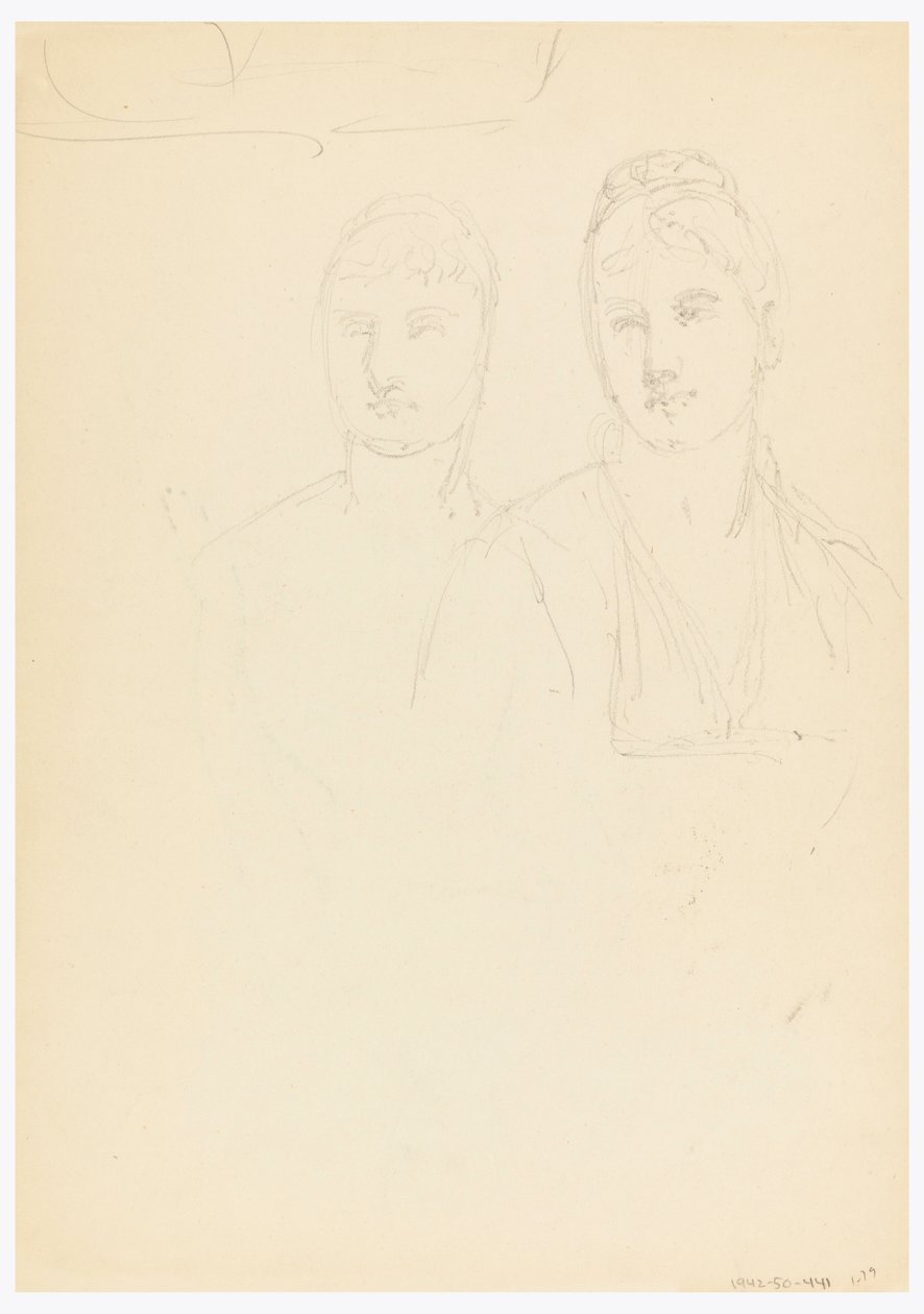 Dibujo, Boceto para un retrato de Bella Worsham, 1878 de Daniel Huntington