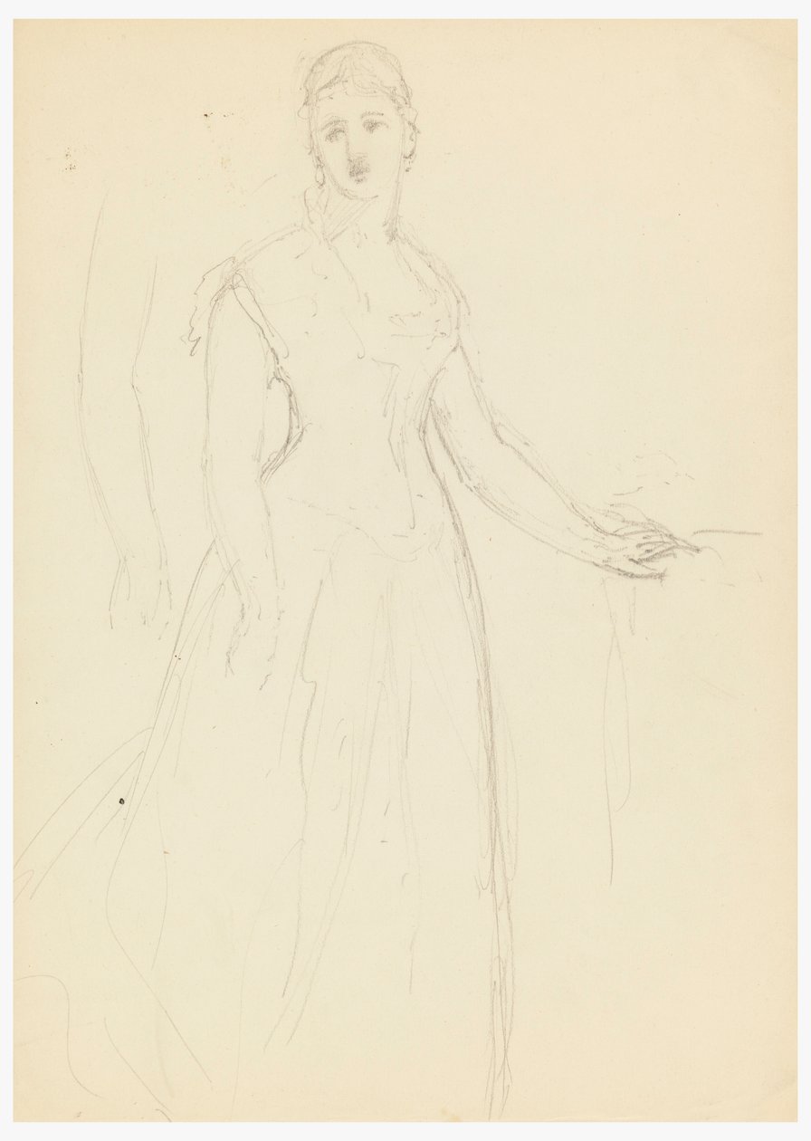 Dibujo, Boceto para un retrato de Bella Worsham, 1878 de Daniel Huntington