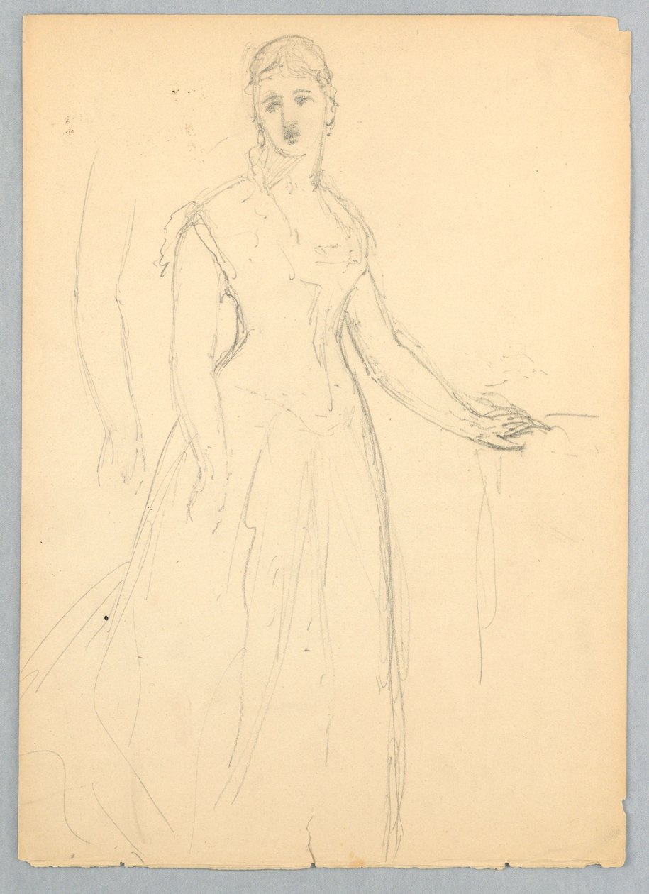 Dibujo, Boceto para un retrato de Bella Worsham, 1878 de Daniel Huntington