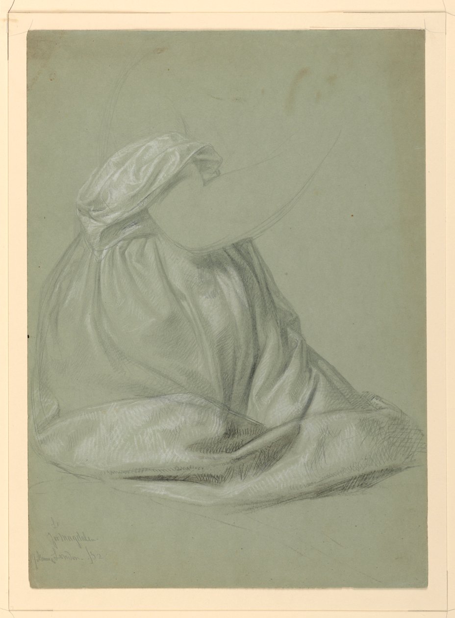 Dibujo, Estudio para "Una Magdalena", D, 19 de noviembre de 1852 de Daniel Huntington