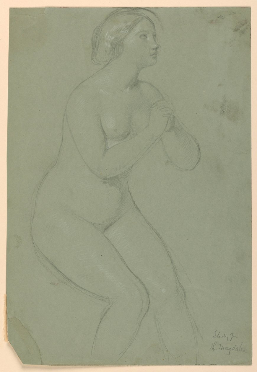 Dibujo, Estudio para "Una Magdalena", F, 1852 de Daniel Huntington