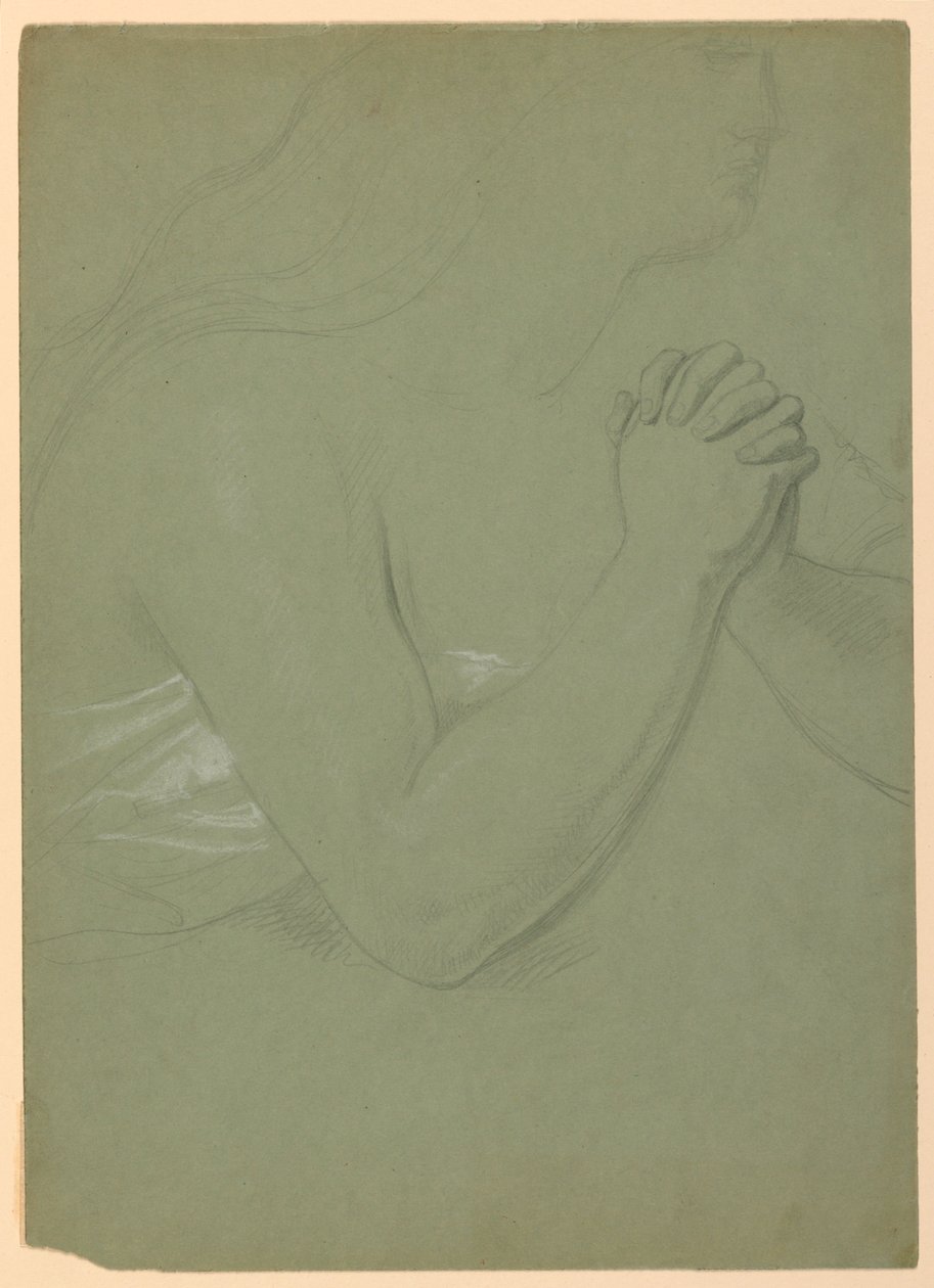 Dibujo, Estudio para "Una Magdalena", F, 1852 de Daniel Huntington