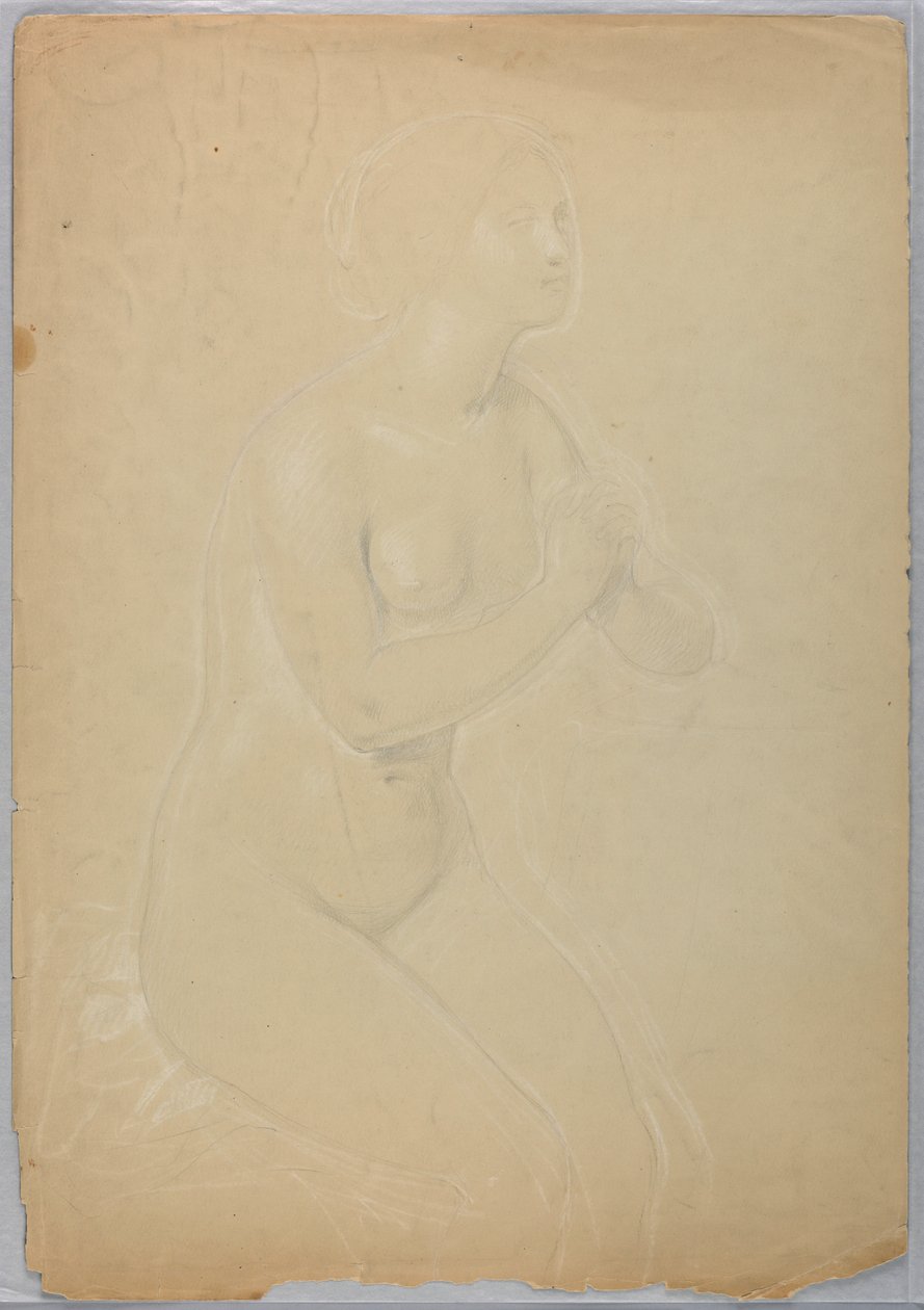 Dibujo, Estudio para "Una Magdalena", F, 1852 de Daniel Huntington