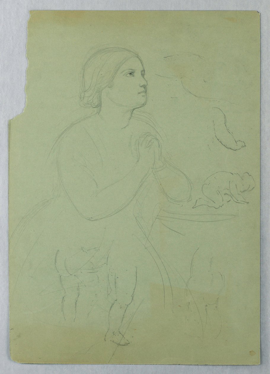 Dibujo, Estudio para "Communion of t, 1845 de Daniel Huntington