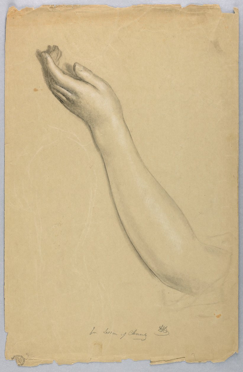 Dibujo, Estudio para "Lección de caridad", 1850 de Daniel Huntington