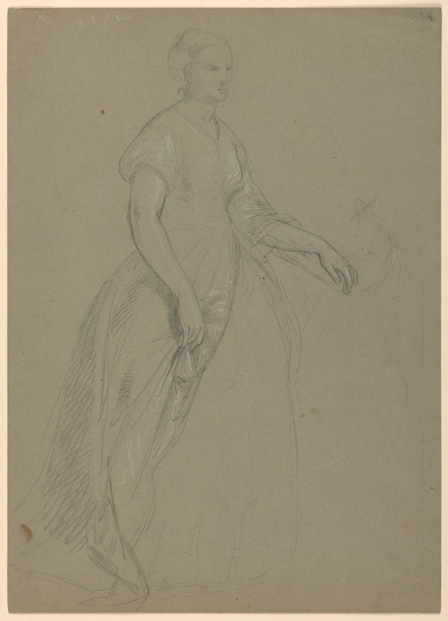 Dibujo, Estudio para "Recepción de Martha Washington", 1860 de Daniel Huntington