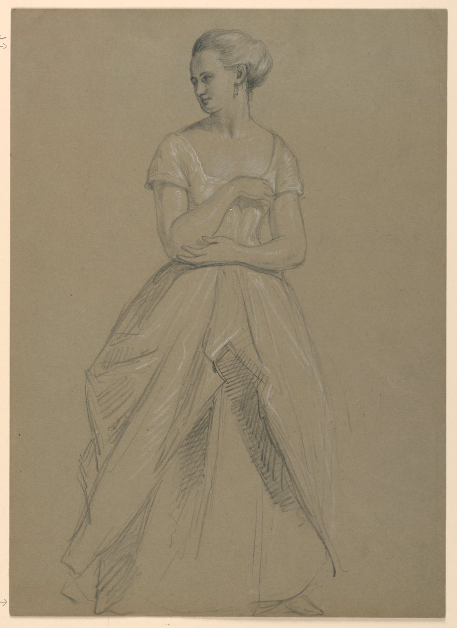 Dibujo, Estudio para "Recepción de Martha Washington", 1860 de Daniel Huntington