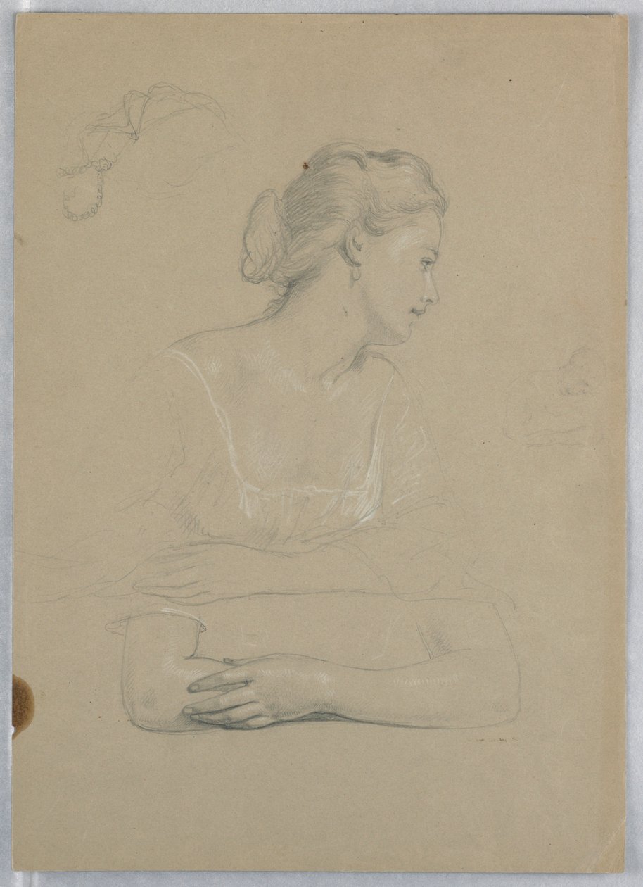 Dibujo, Estudio para "Recepción de Martha Washington", 1860 de Daniel Huntington